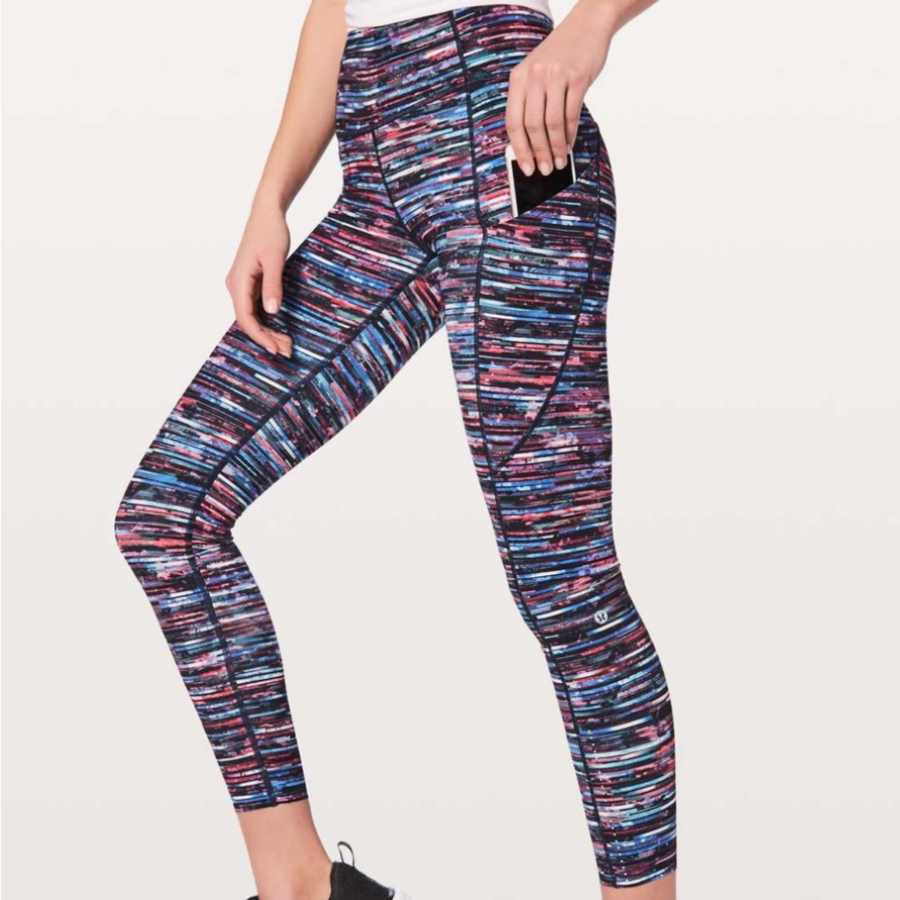 Lululemon Fast & Free Tight II Hinshu Alpine White Multi *Nulux 25"